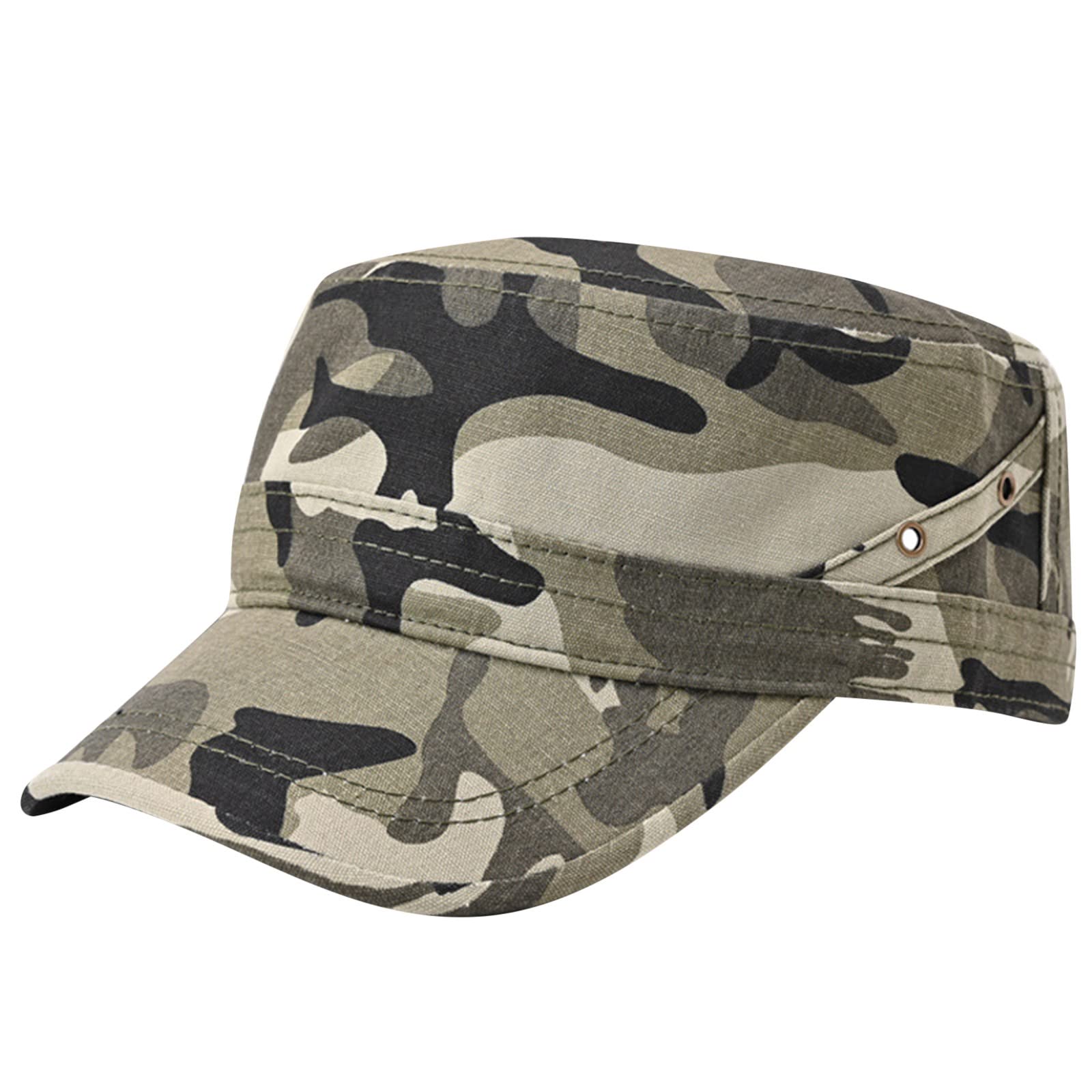 Beokeuioe Unisex Cotton Flat Top Military Cadet Army Cap